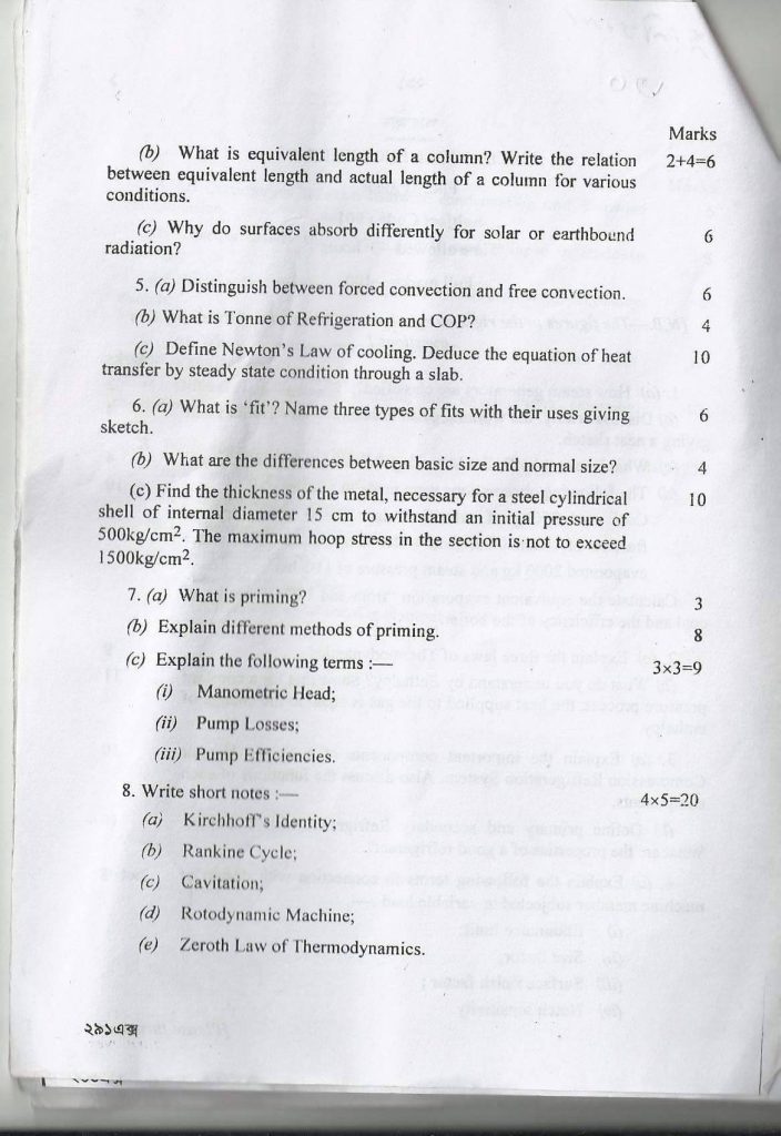 30th BCS Written Exam Questions (Mechanical Engineering) – BCS blog